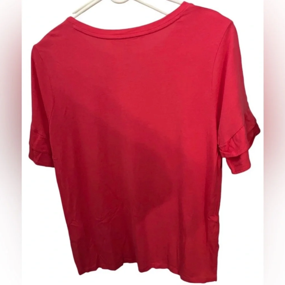 Michael Kors Red Ruffle Sleeve Top | Size M‎
